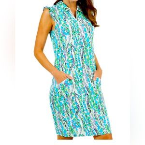 Women's IBKUL Sleeveless Dress - Kamila Print - size Large